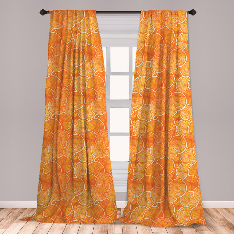 East Urban Home Tangerine Room Darkening Rod Pocket Curtain Panels